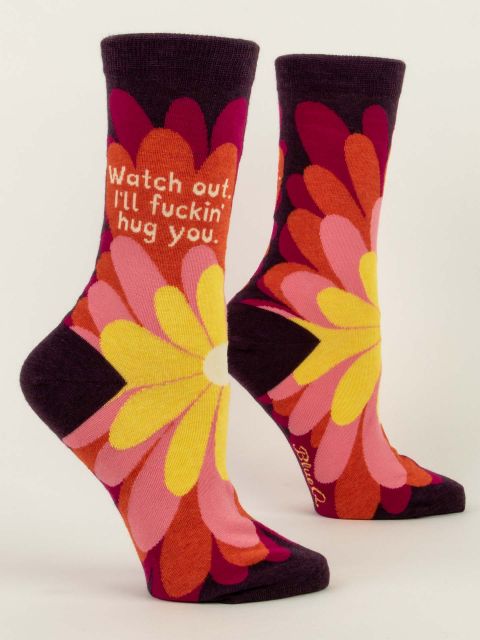 Image of Watch Out.I'll Fuckin' Hug You W-Crew Socks BLUEQ