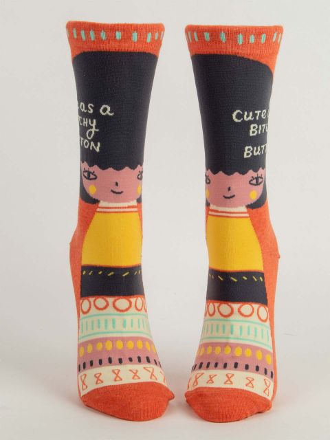 Image of Cute As A Bitchy Button W-Crew Socks BLUEQ