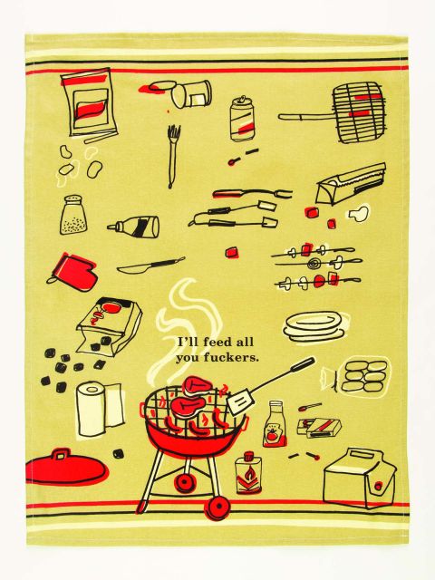 Image of I'll Feed You All Fuckers Dish Towel BLUEQ