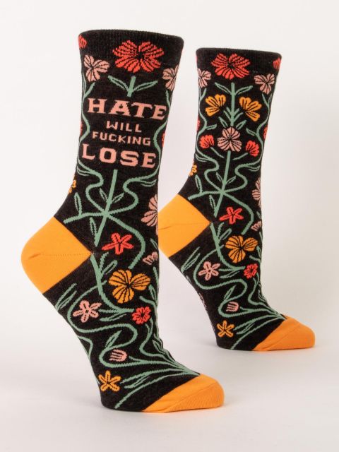 Image of Hate Will Fucking Lose W-Crew Socks BLUEQ
