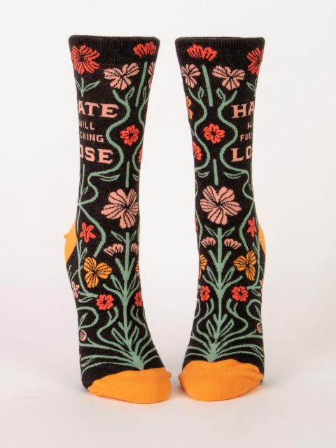 Image of Hate Will Fucking Lose W-Crew Socks BLUEQ