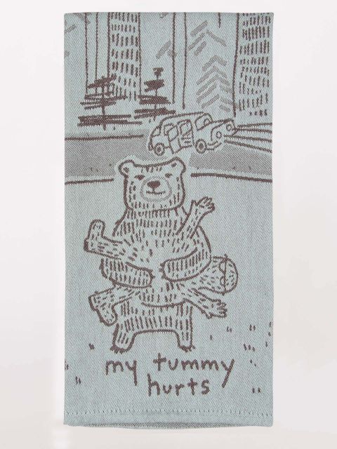 Image of My Tummy Hurts  - Woven Dish Towel BLUEQ