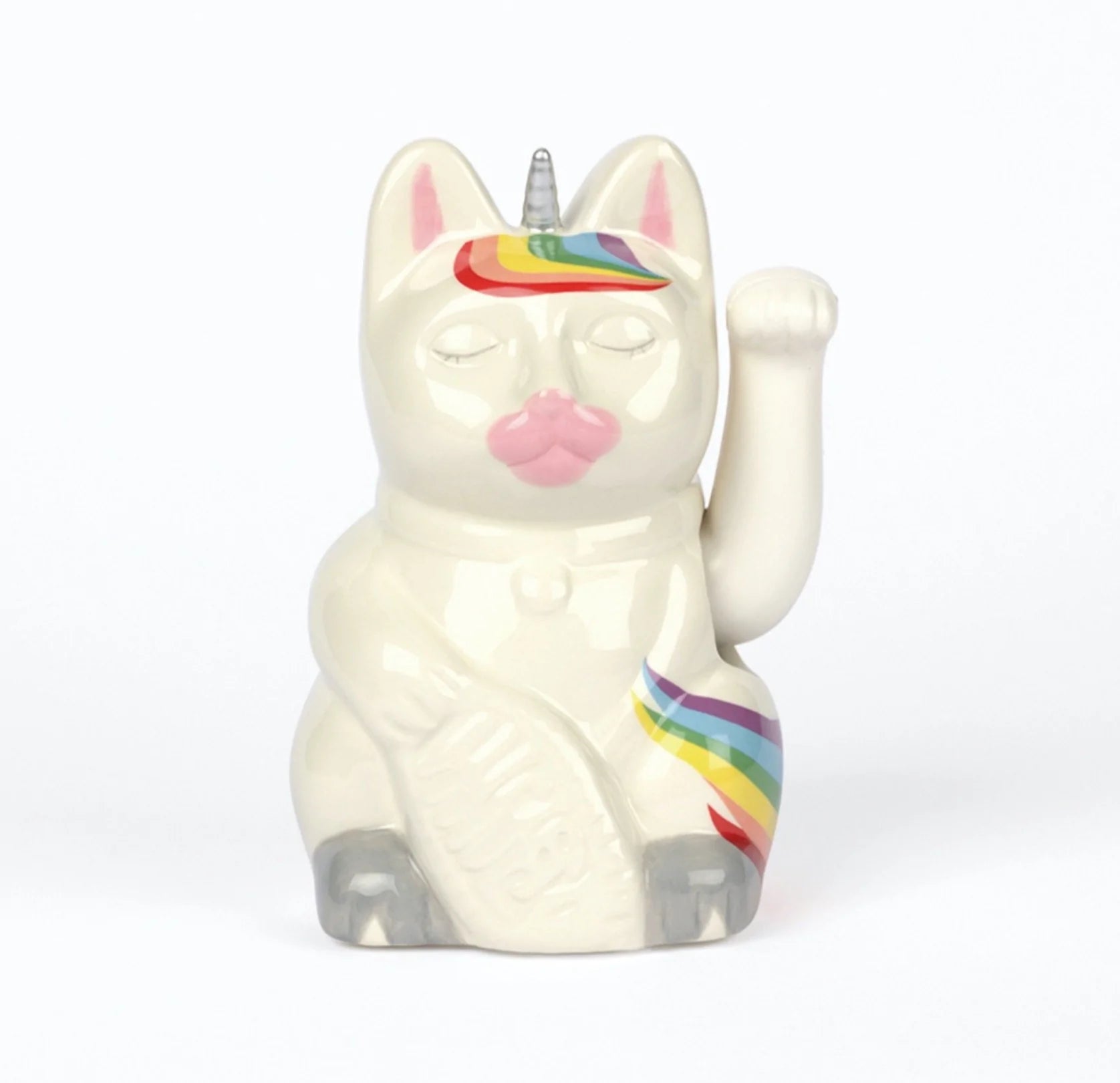 Unicorn Maneki Neko Lucky Cat Ceramic