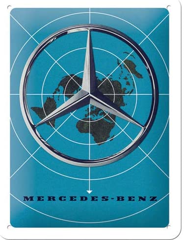 Mercedes-Benz Blue Map Metal Sign By Nostalgic Art