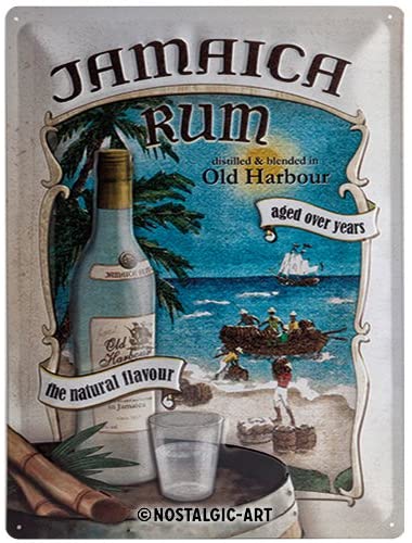 Jamaica Rum Old Harbour Metal Plate Sign By Nostalgic Art