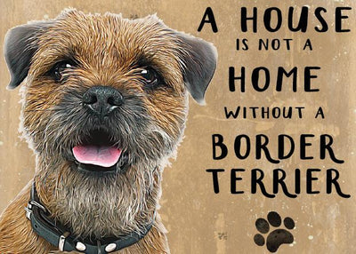 A House is not a Home without a Border Terrier Metal Sign