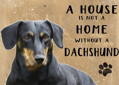 A House is not a Home without a Dachsund Dog Metal Sign