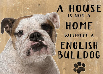 A House is not a Home without a English Bulldog Metal Sign