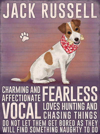 Jack Russell Dog Metal Sign