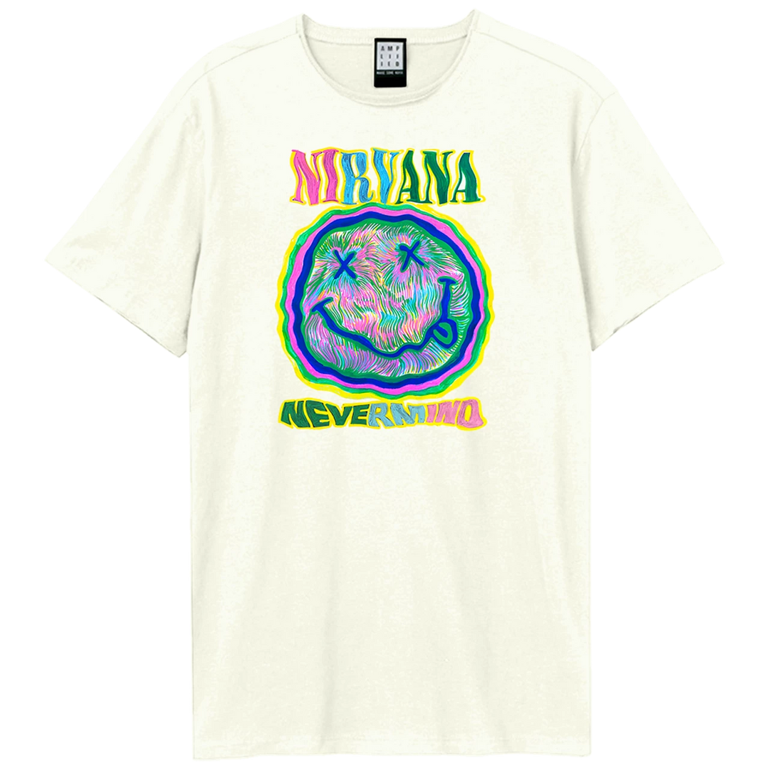 Nirvana Worn Out Smiley Amplified Men s T Shirt Premium 100 cotton Backstage Originals