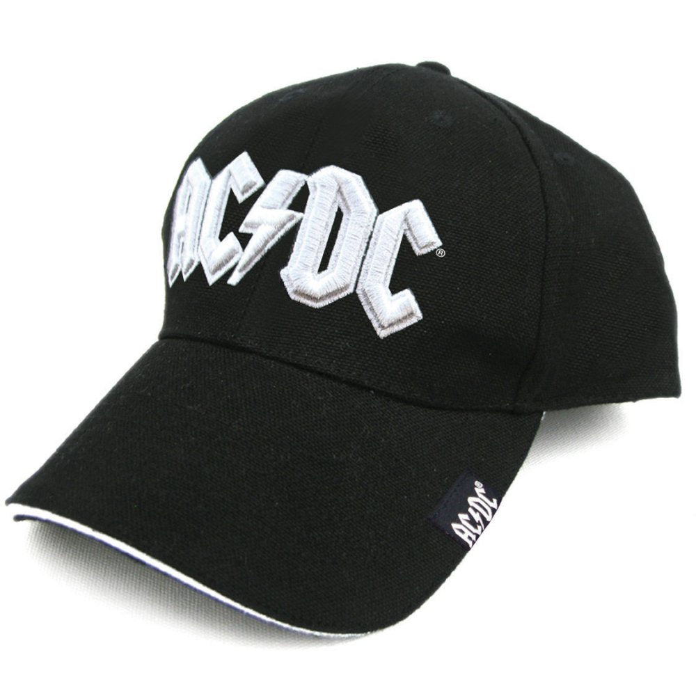Image of AC/DC Unisex Baseball Cap - White Logo Rock Off
