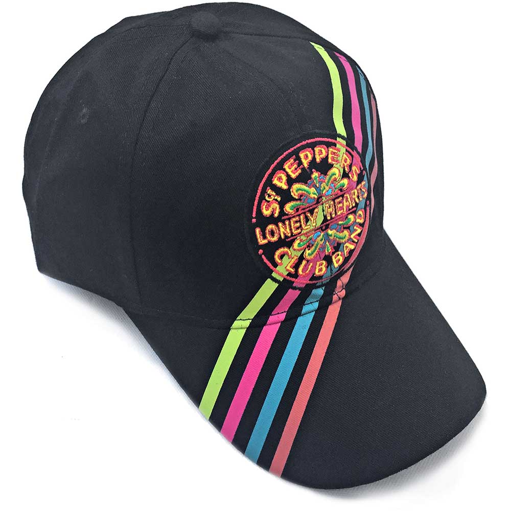 Image of The Beatles Unisex Baseball Cap - SGT PEPPER STRIPES Rock Off