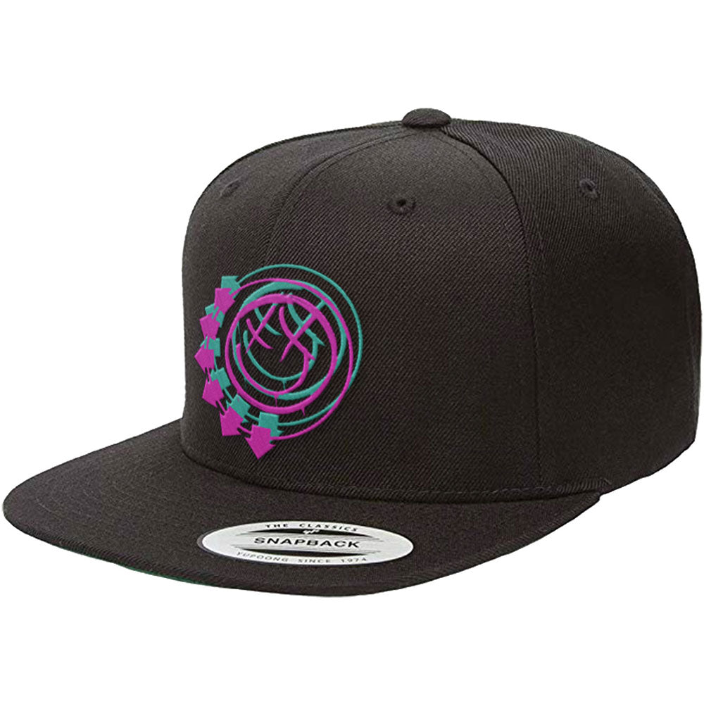 Image of Blink 182 Unisex Snapback Cap - Double Six Arrow Smiley Rock Off