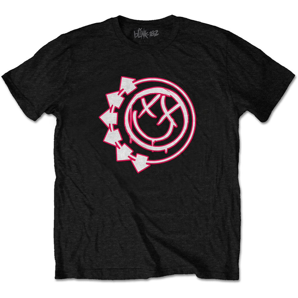 Image of Blink 182 Unisex T-Shirt - Double Six Arrow Smiley Rock Off