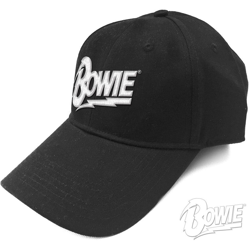 Image of David Bowie Unisex Baseball Cap: White Flash Logo Rock Off