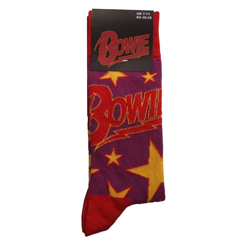 Image of David Bowie Unisex Socks - Stars Infill (UK SIZE 7 - 11) Rock Off