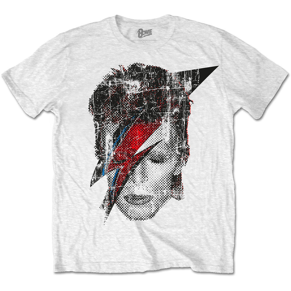Image of David Bowie T-Shirt - Halftone Flash face Rock Off