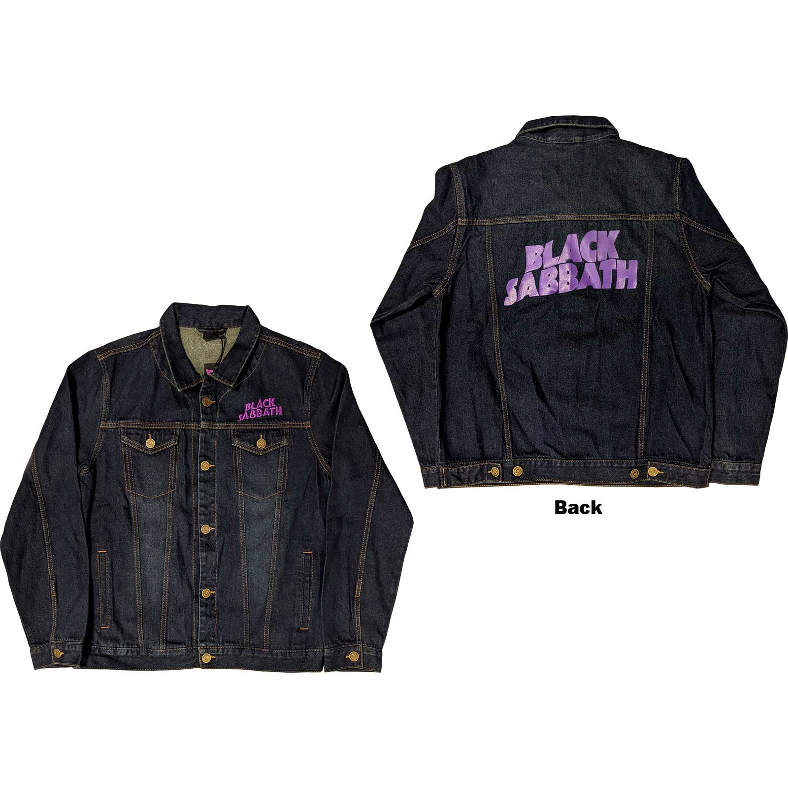 Image of Black Sabbath Denim Jacket - Wavy Logo Rock Off