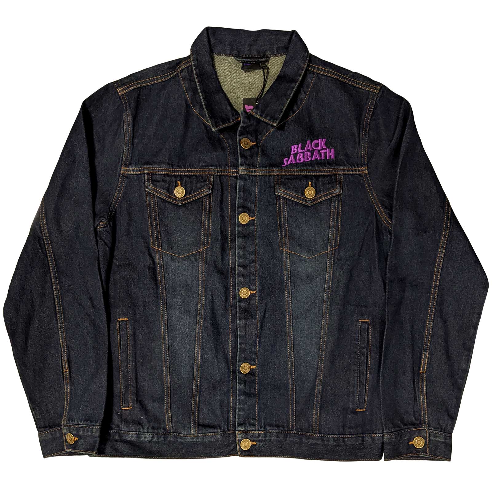 Image of Black Sabbath Denim Jacket - Wavy Logo Rock Off