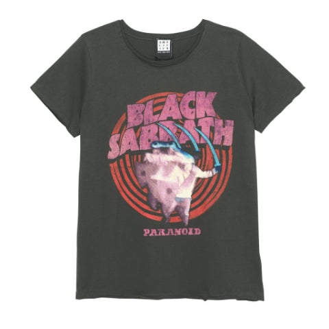 Black Sabbath - Paranoid Amplified Charcoal Ladies T-shirt