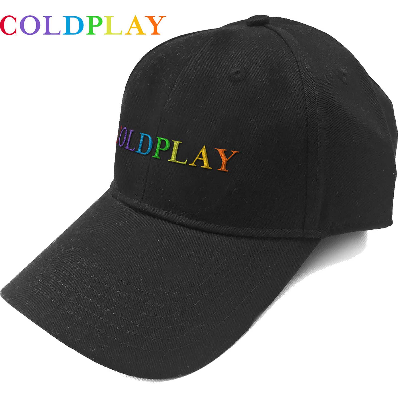 Image of Coldplay Unisex Baseball Cap - Rainbow Logo Rock Off
