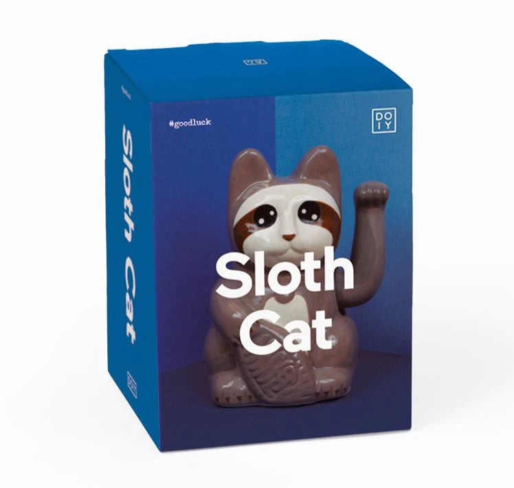Sloth Maneki Neko Lucky Cat Ceramic