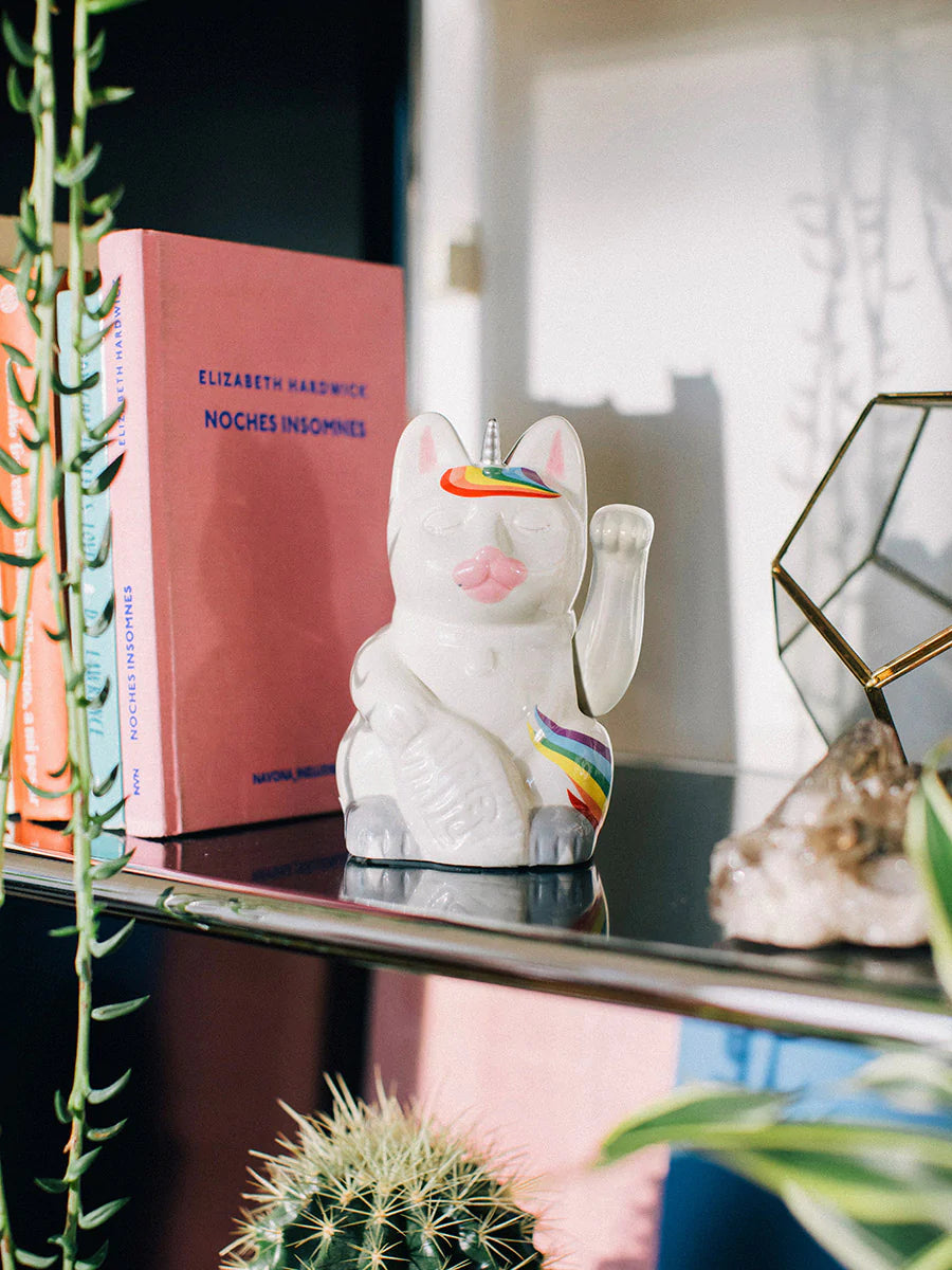 Image of Unicorn Maneki Neko Lucky Cat Ceramic DOIY