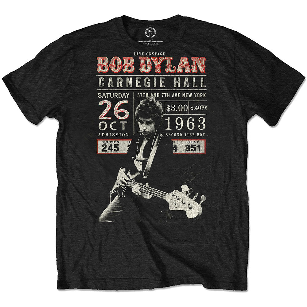 Image of Bob Dylan Unisex T-shirt - CARNEGIE HALL '63 Rock Off