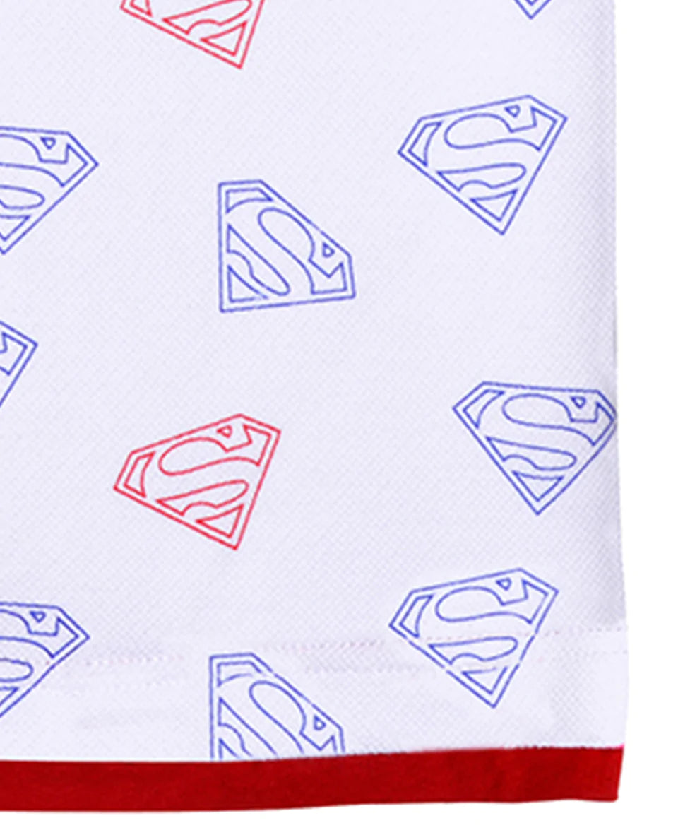 Image of Kid's Superman Repeat Print Piqué Tee Fabric Flavours