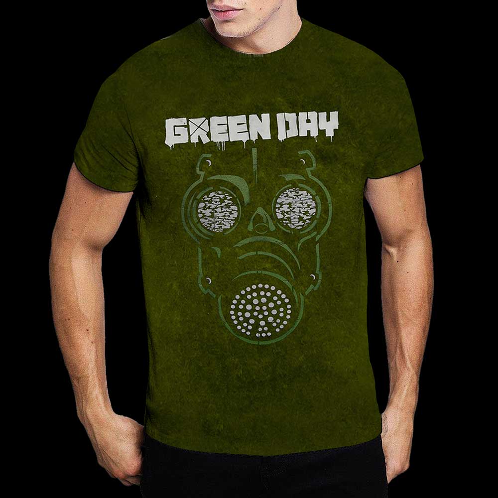 Image of Green Day T-Shirt - Green Mask ( Dip Dye) Rock Off