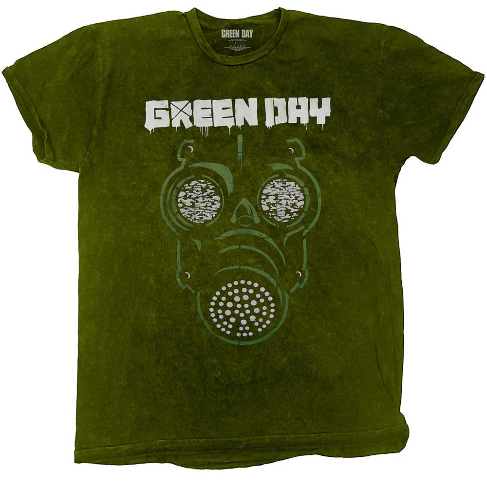 Image of Green Day T-Shirt - Green Mask ( Dip Dye) Rock Off