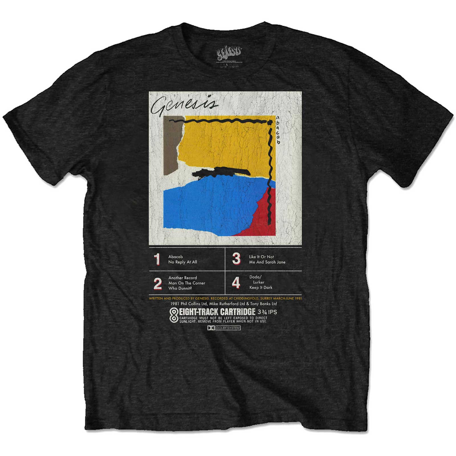 Image of Genesis Unisex T-shirt - Abacab 8-Track. Rock Off