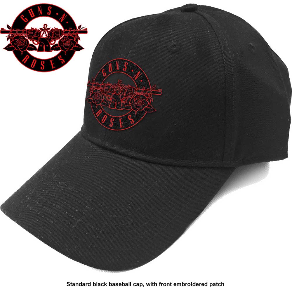Image of Guns N Roses Unisex Baseball Cap - Red Circle Logo Rock Off