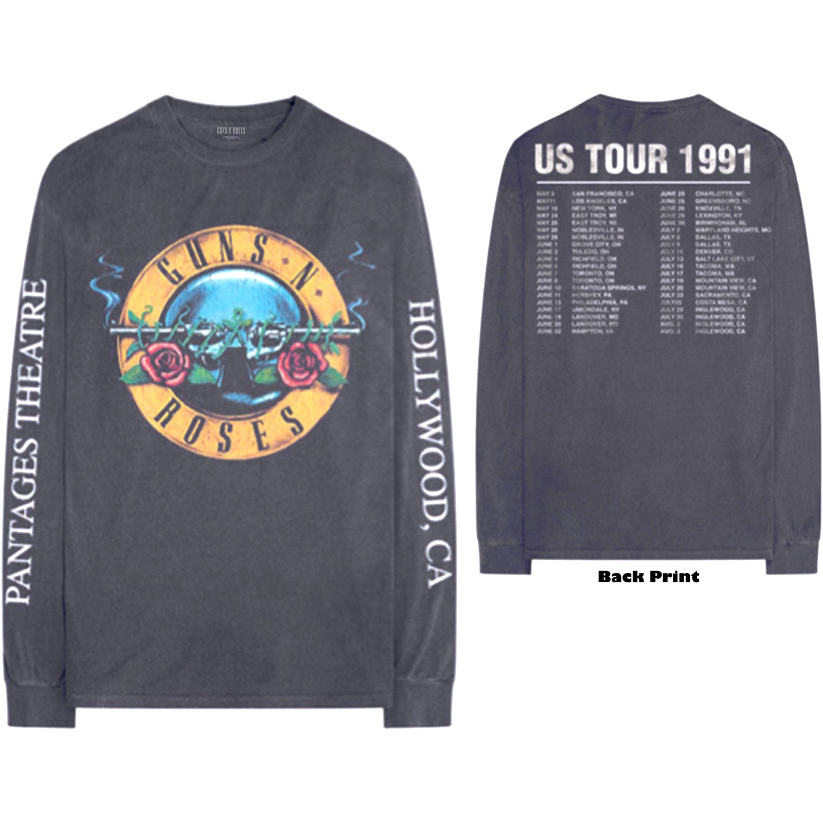Image of Guns N' Roses Long Sleeves T-Shirt - Hollywood Tour Rock Off