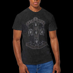 Image of Guns N' Roses Burn Out T-Shirt - Monochrome Cross ( Dip Dye)