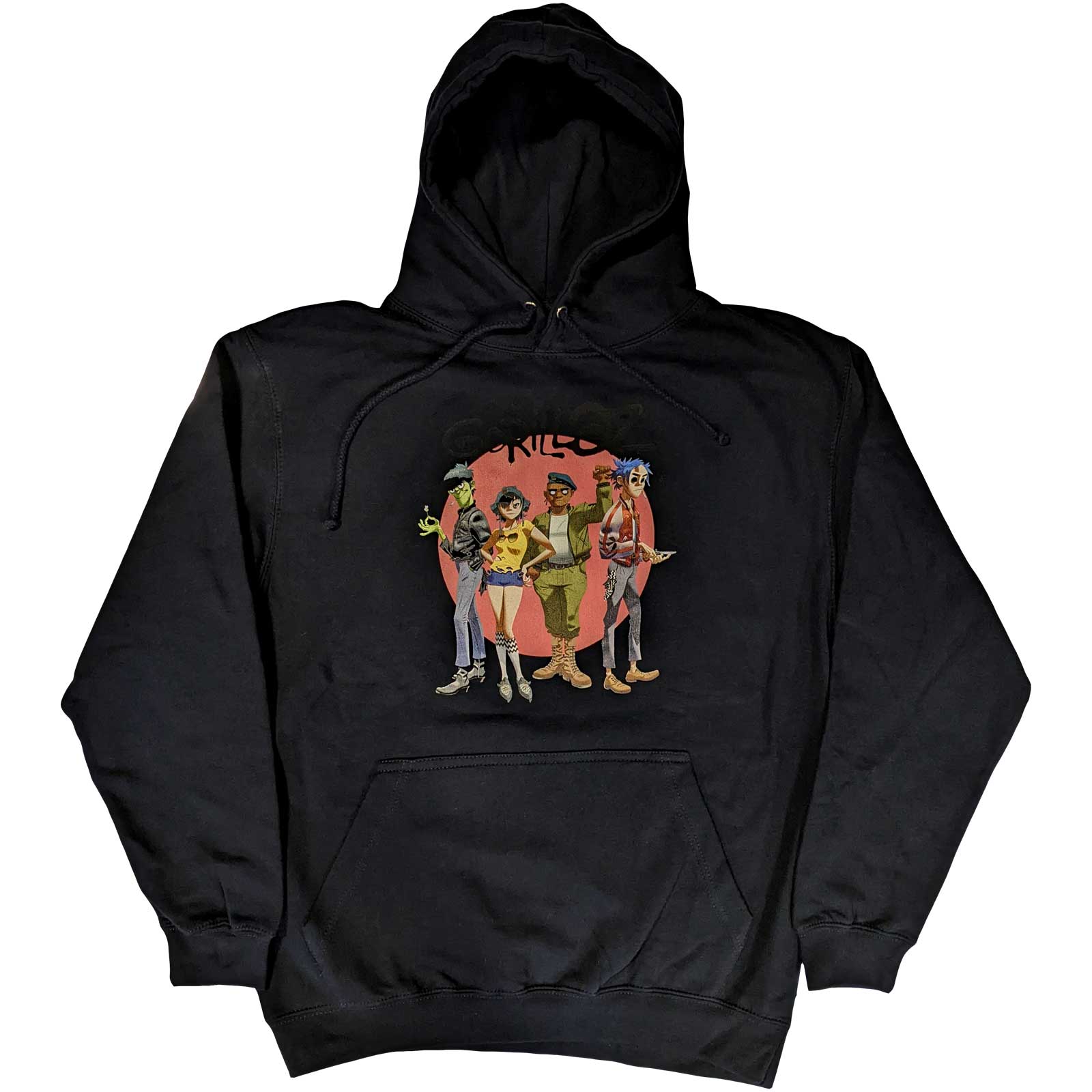 Image of Gorillaz Mens / Unisex Hoodie - Group Circle Rise Rock Off