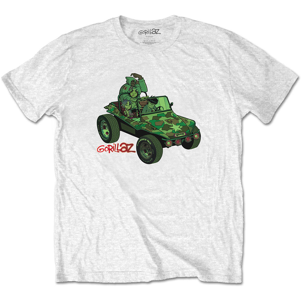Image of Gorillaz Mens/Unisex T-Shirt - Green Jeep Rock Off