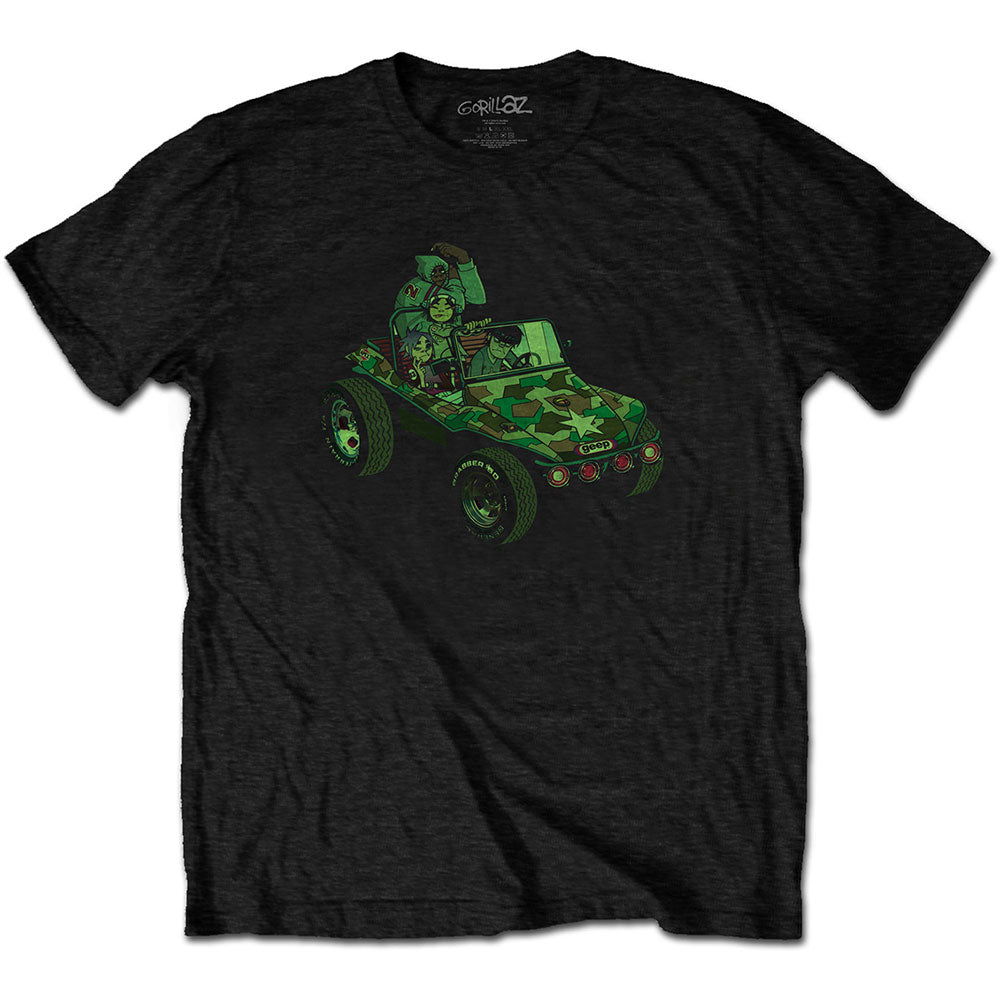 Image of Gorillaz Mens / Unisex T-Shirt - Group Green Jeep Rock Off