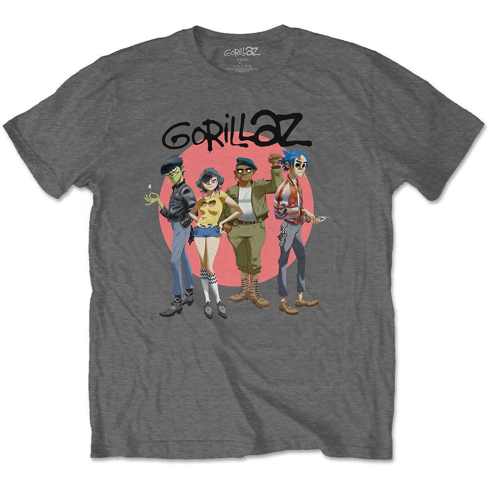 Image of Gorillaz Mens / Unisex T-Shirt - Group Circle Rise Rock Off