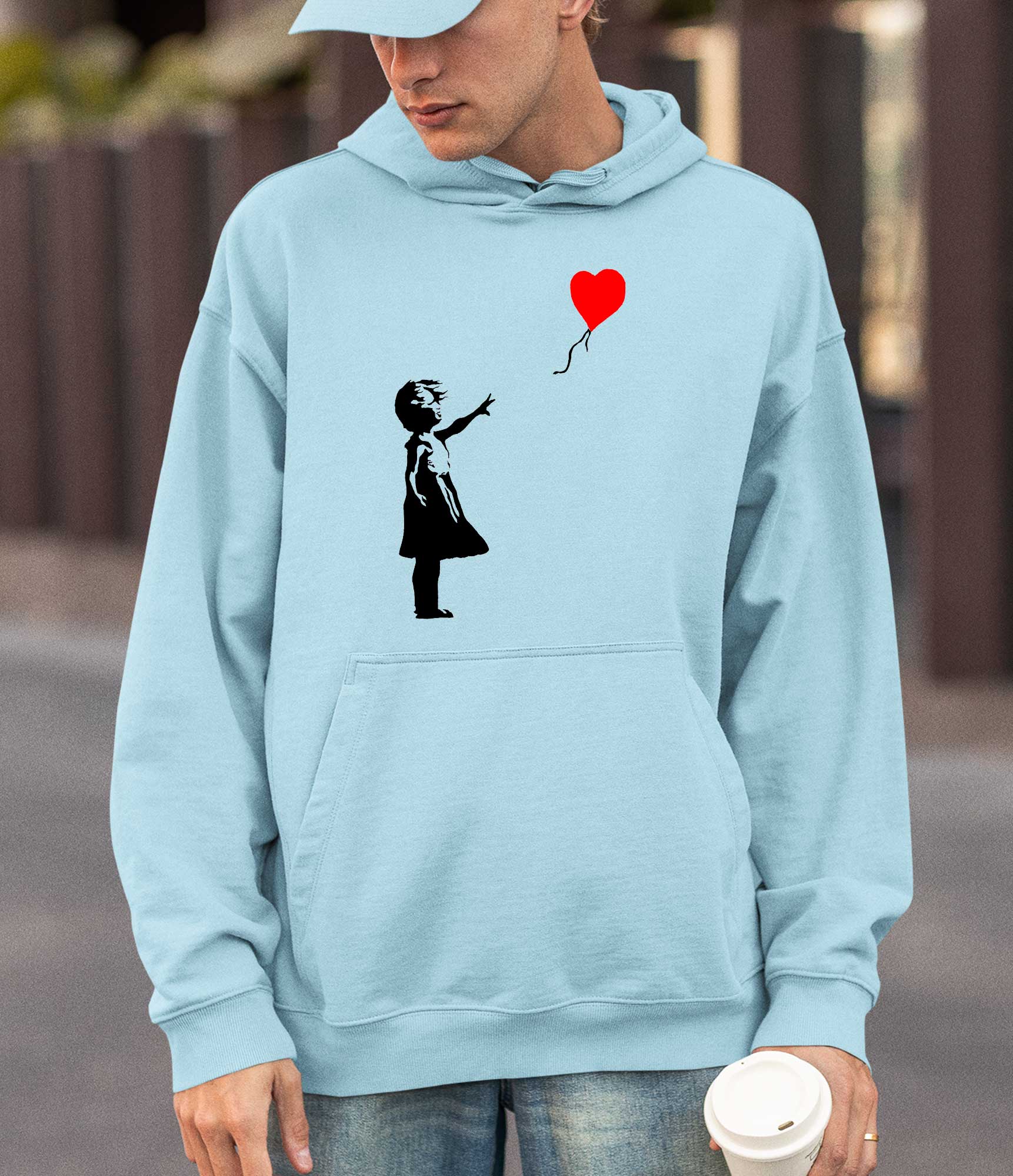Image of Banksy Hoodie - Girl with a Heart Baloon Banksy-Apparel