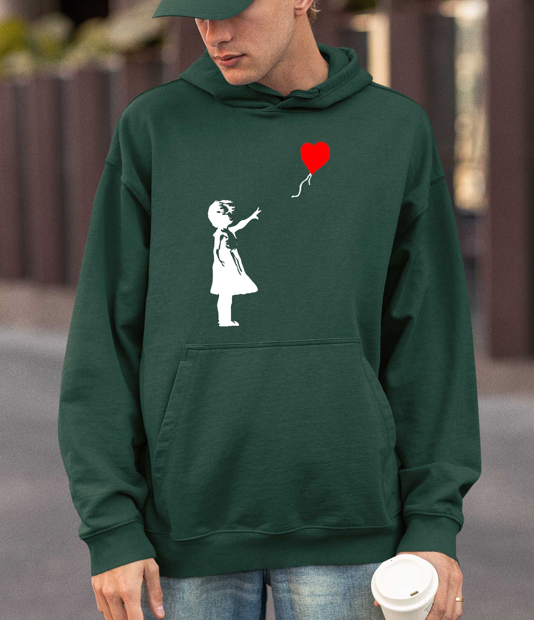 Image of Banksy Hoodie - Girl with a Heart Baloon Banksy-Apparel