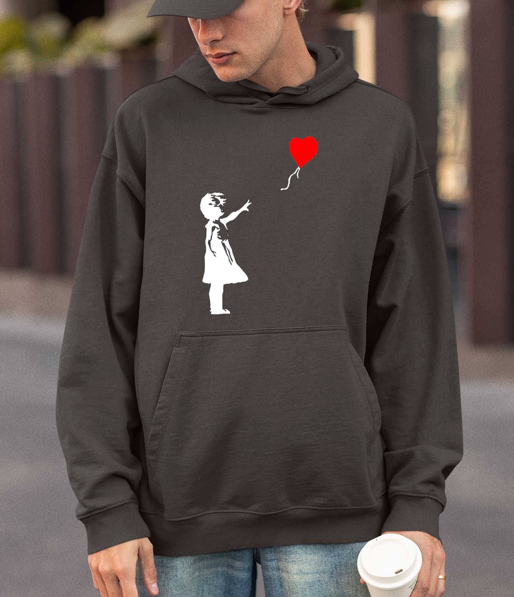 Image of Banksy Hoodie - Girl with a Heart Baloon Banksy-Apparel