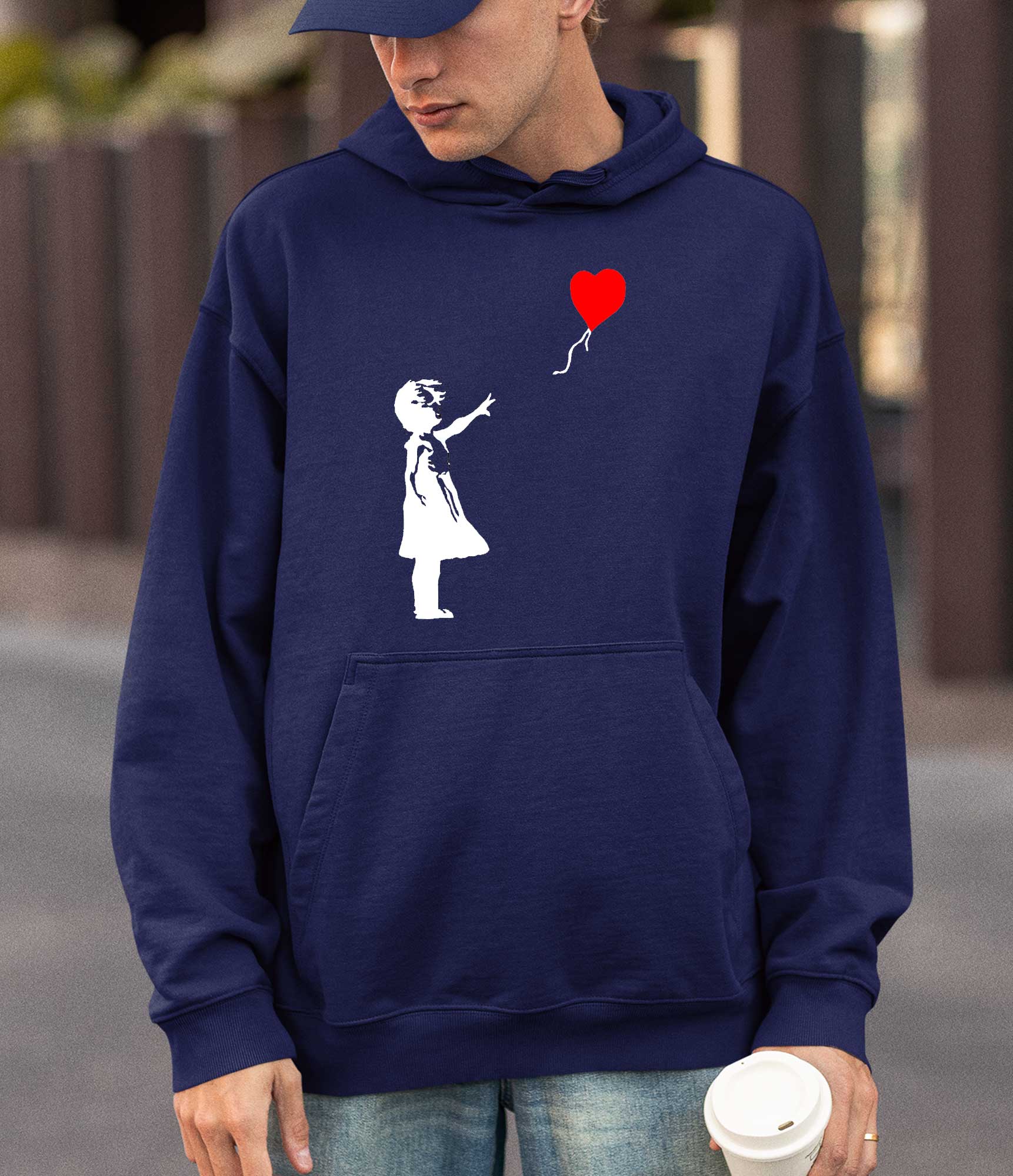 Image of Banksy Hoodie - Girl with a Heart Baloon Banksy-Apparel