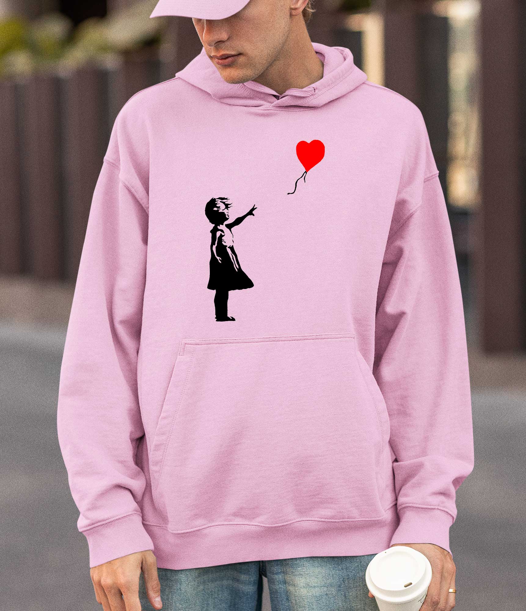 Image of Banksy Hoodie - Girl with a Heart Baloon Banksy-Apparel