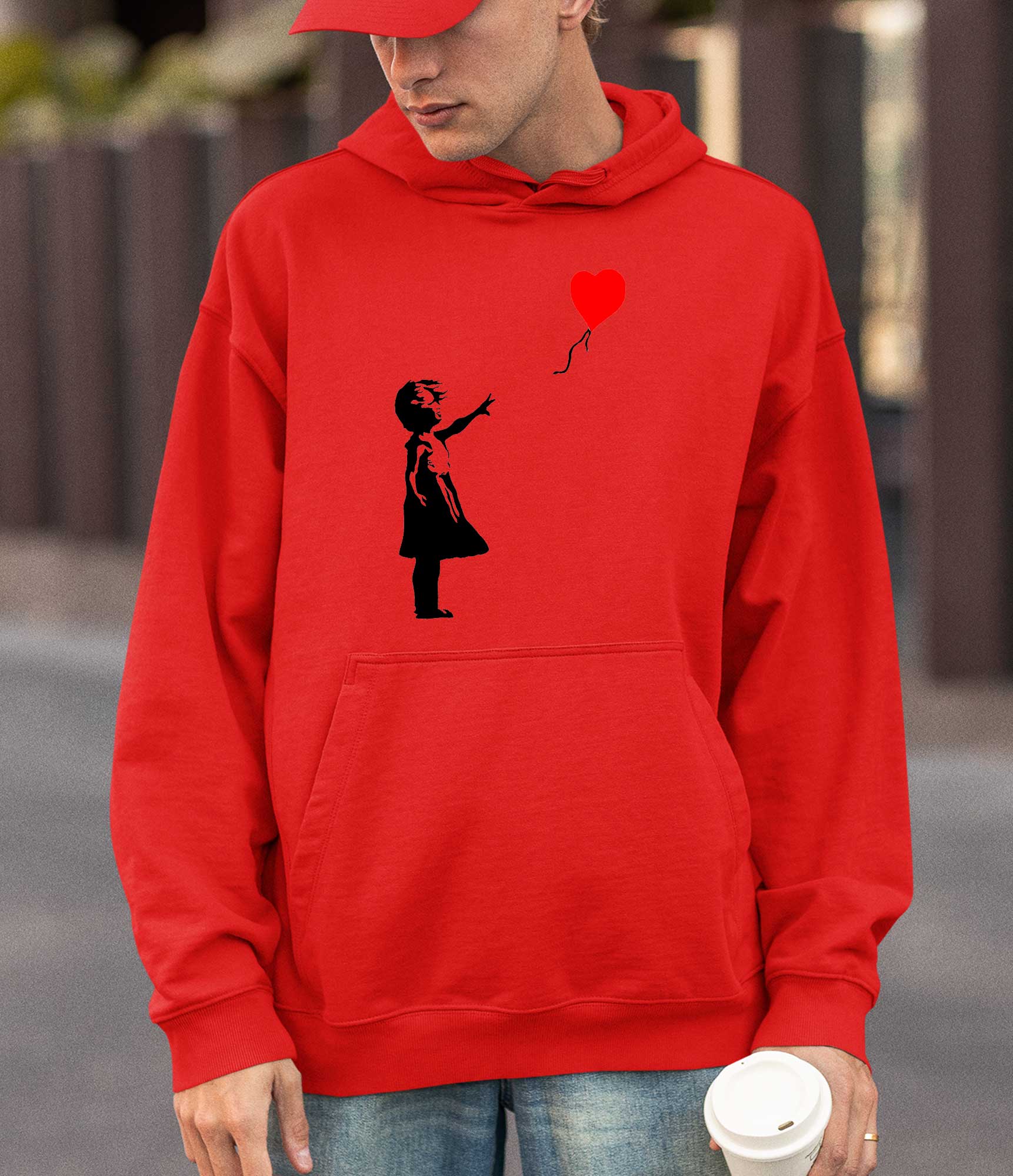 Image of Banksy Hoodie - Girl with a Heart Baloon Banksy-Apparel