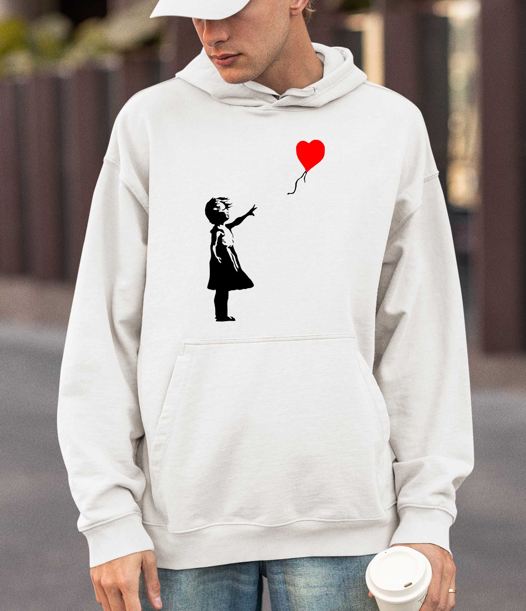 Image of Banksy Hoodie - Girl with a Heart Baloon Banksy-Apparel