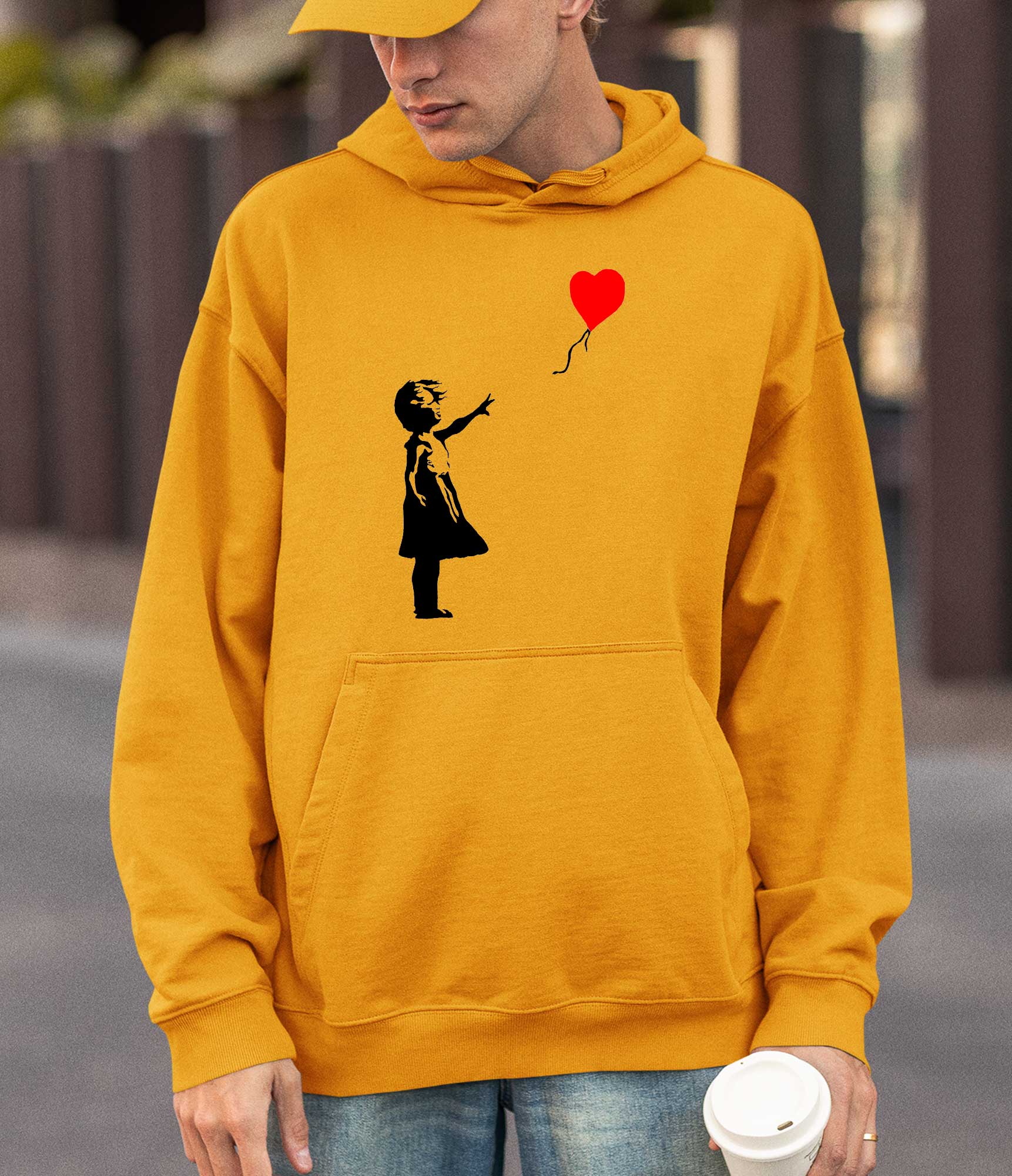 Image of Banksy Hoodie - Girl with a Heart Baloon Banksy-Apparel