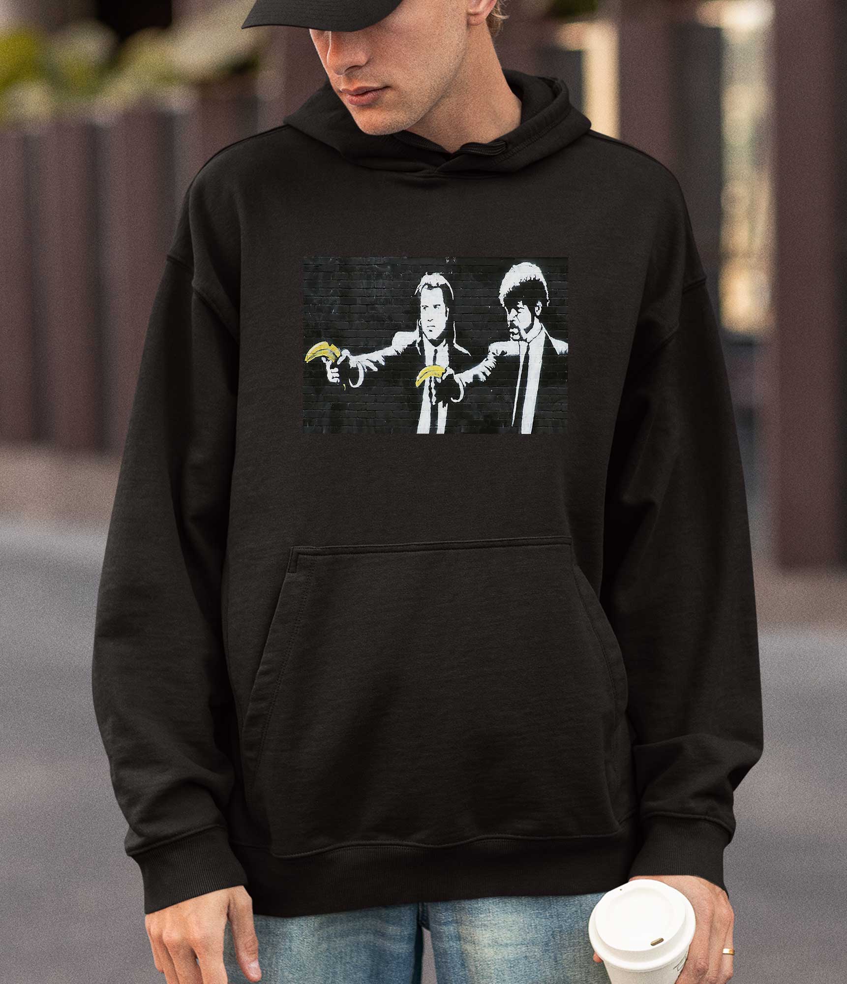 Image of Banksy Hoodie - Pulp Fiction Bananas Banksy-Apparel