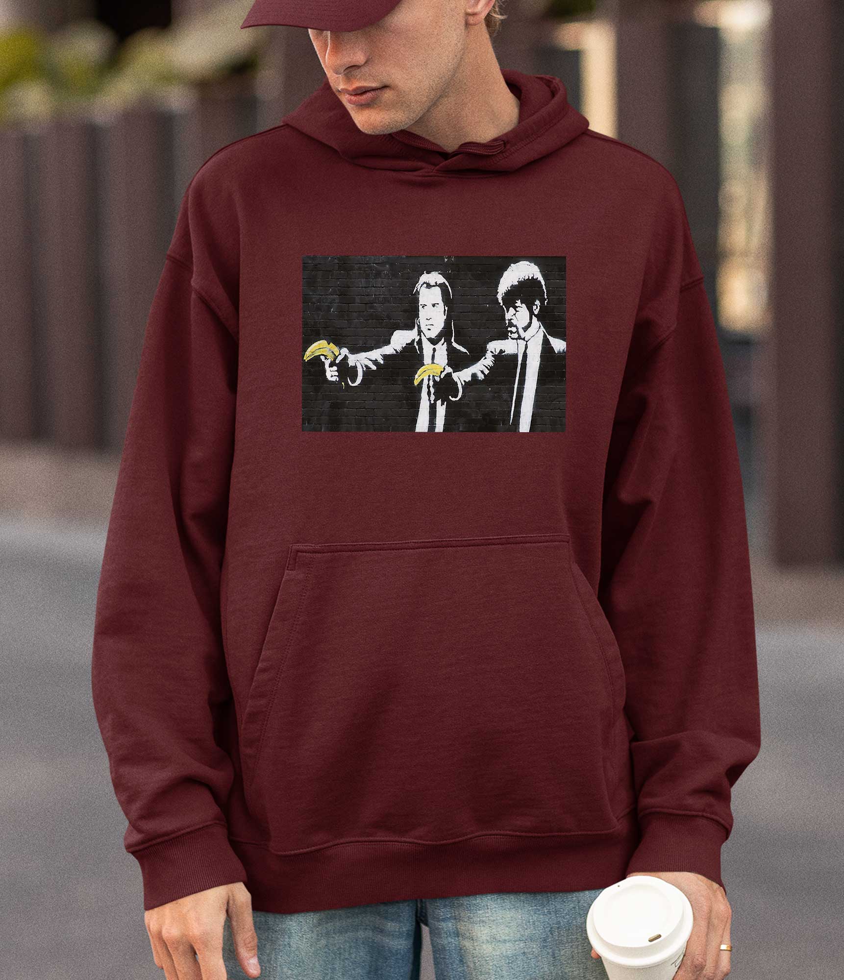 Image of Banksy Hoodie - Pulp Fiction Bananas Banksy-Apparel
