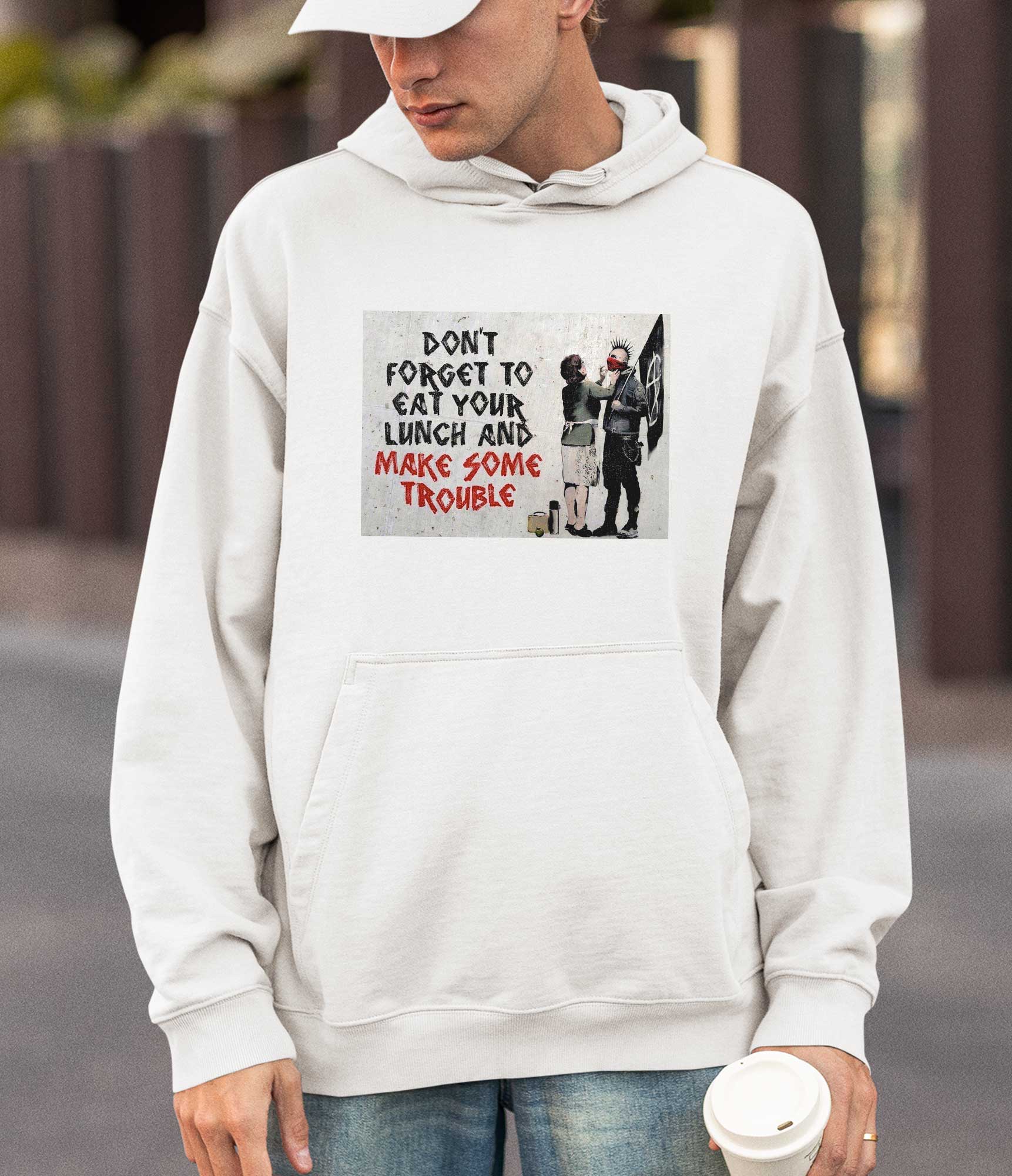 Image of Banksy Hoodie - Make Trouble Banksy-Apparel